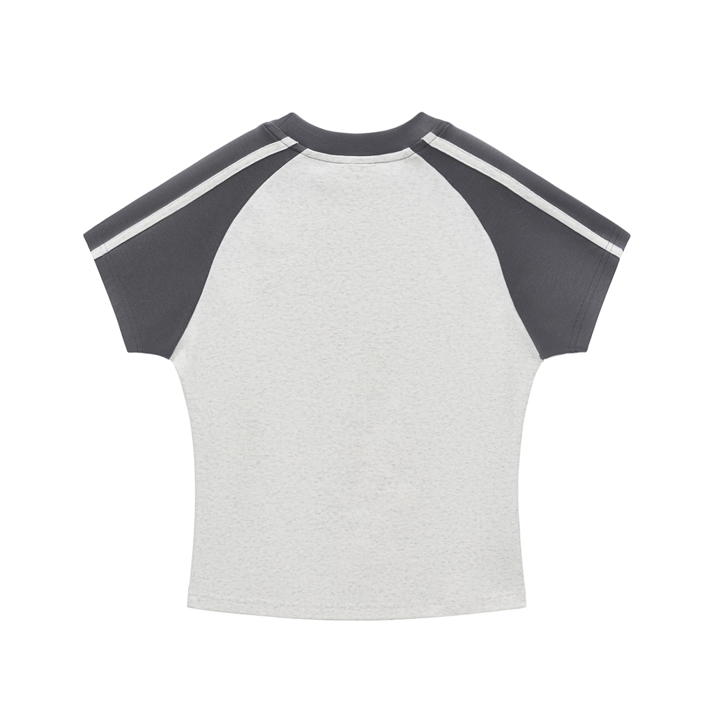 CONTRAST STRIPES BODYCON RAGLAN SLEEVE T-SHIRT