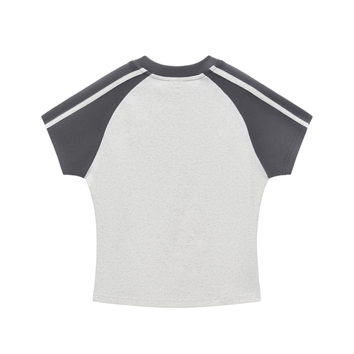CONTRAST STRIPES BODYCON RAGLAN SLEEVE T-SHIRT