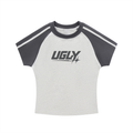 CONTRAST STRIPES BODYCON RAGLAN SLEEVE T-SHIRT