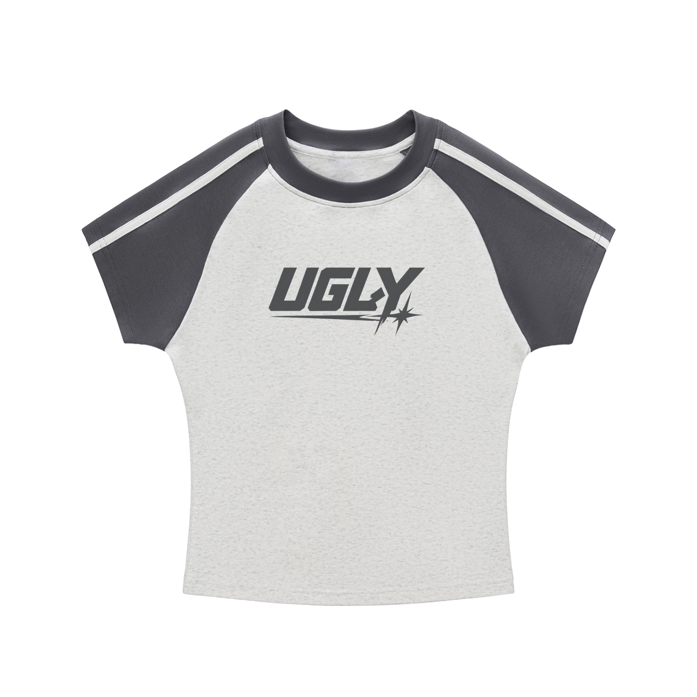 CONTRAST STRIPES BODYCON RAGLAN SLEEVE T-SHIRT